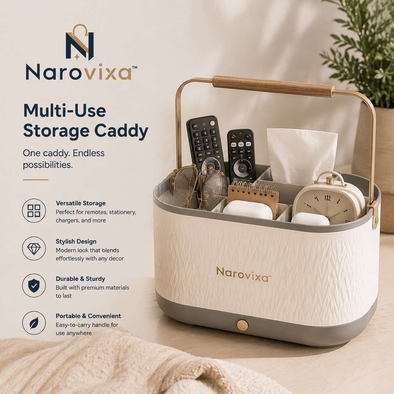 Narovixa™ HomeFlex Modular CarryDock Organizer